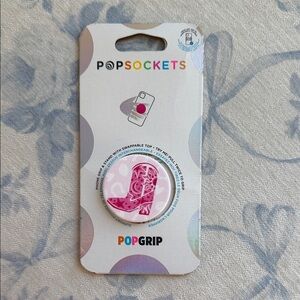 PopSocket Let's Go Girls Pink Cowgirl Boot Phone Grip & Stand